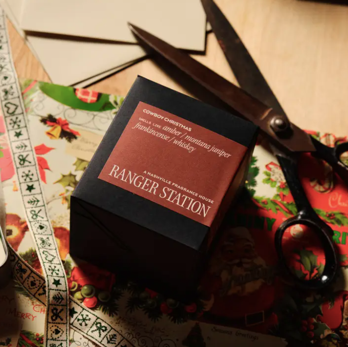 Cowboy Christmas Candle