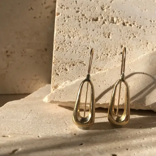 Flow Earrings in Brass