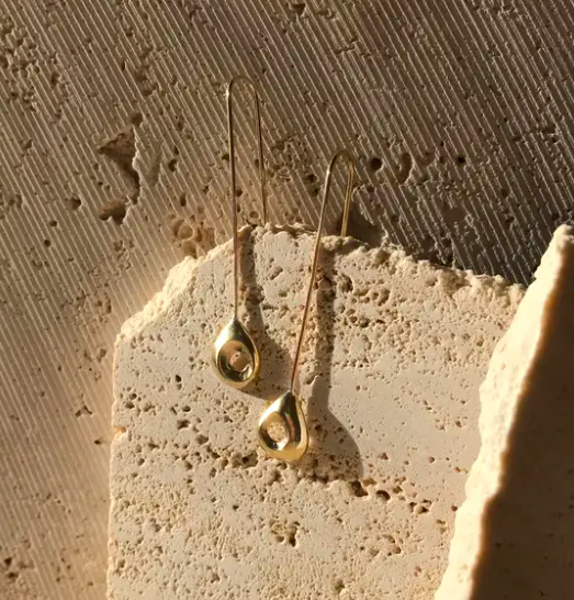 Nook Earrings in Brass