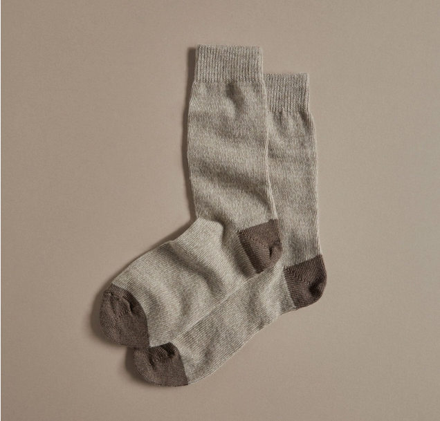 Merino Wool Socks, Marled Natural