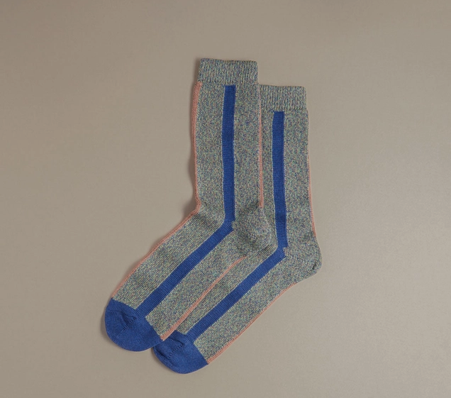 Organic Cotton Socks, Blue Stripe
