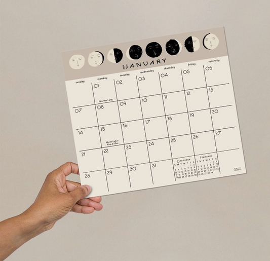 Moon Faces 2024 Calendar Pad