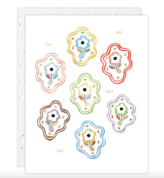 Flower Squiggles "Hi" Card