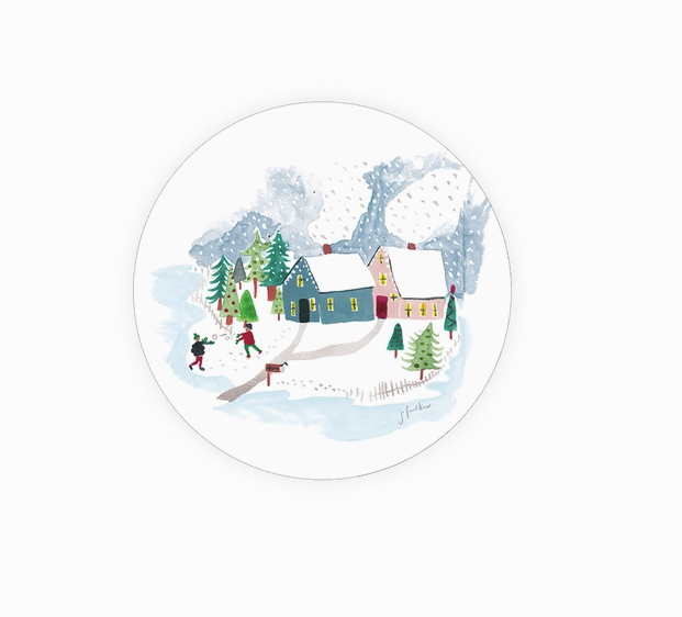 Winter Houses Coaster Set