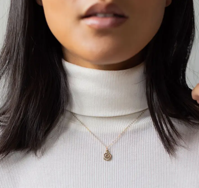 Spiral Charm Necklace in Bronze