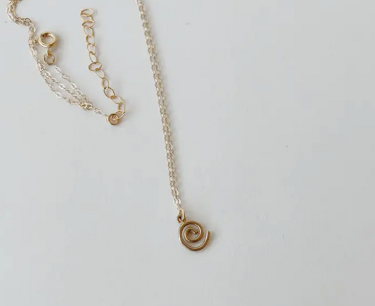 Spiral Charm Necklace in Bronze