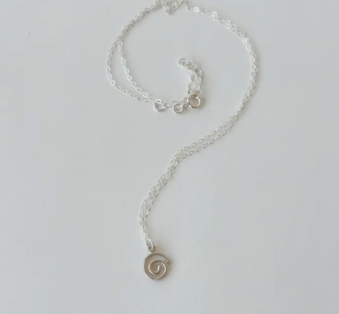 Spiral Charm Necklace in Sterling Silver