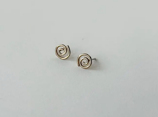 Spiral Charm Earrings in Bronze