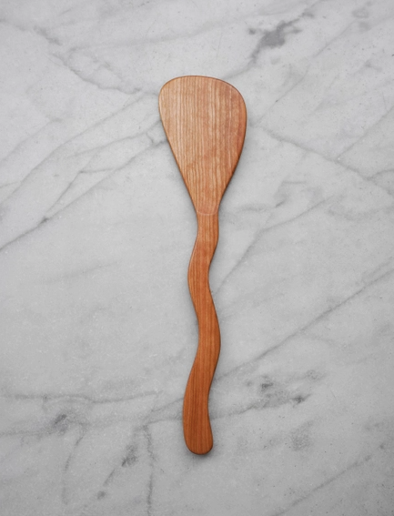Squiggly Spatula in Cherry Wood
