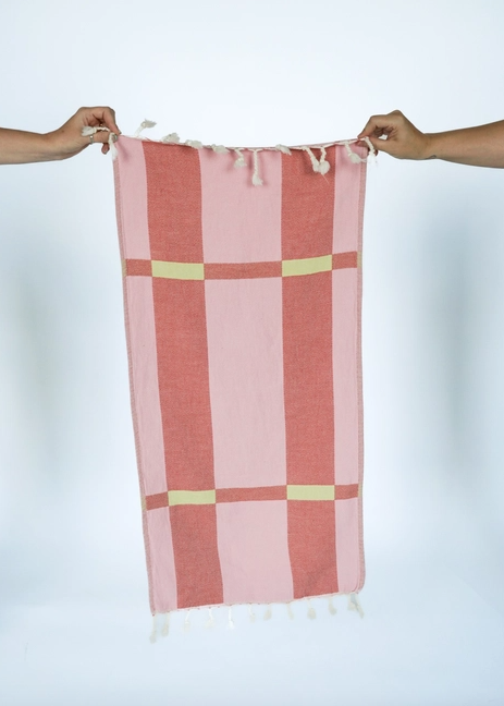 Fence Turkish Hand Towel in Rose