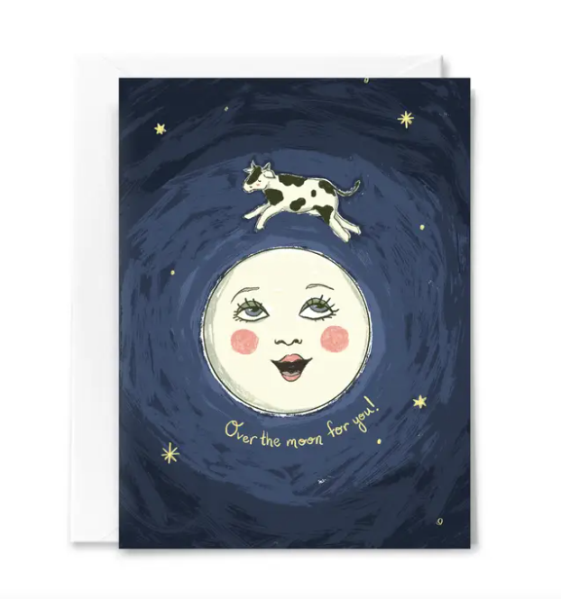 Over the Moon for You Baby Card