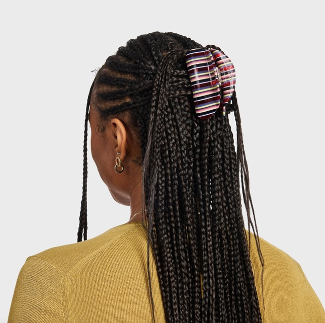 Suki Hair Claw, Charlotte Stripe