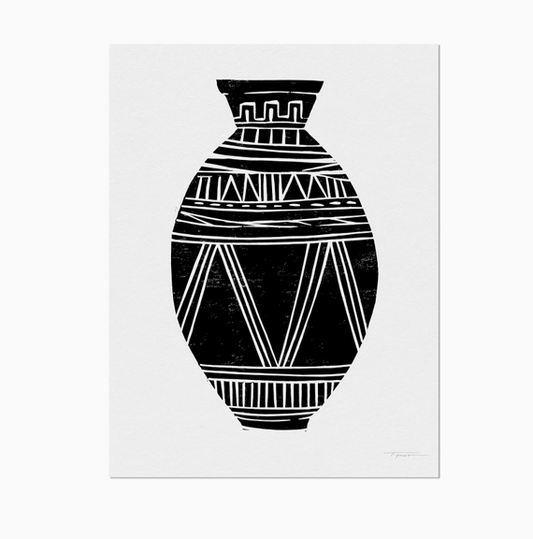 Patterned Vase Block Print