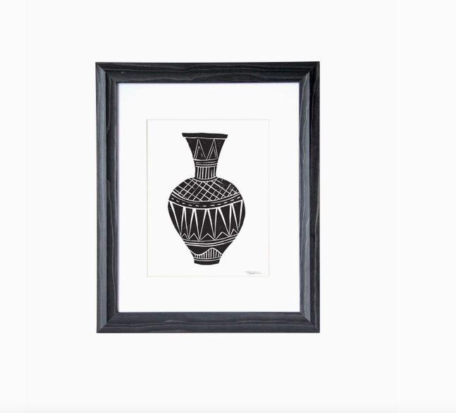 Tall Vase Block Print