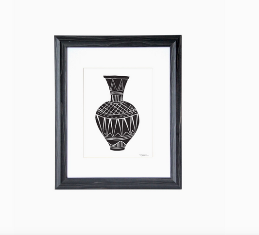 Tall Vase Block Print