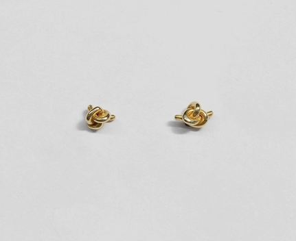 Tiny Knot Studs, Brass