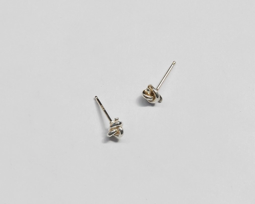 Tiny Knot Studs, Sterling Silver