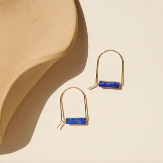 Lapis Stone Arch Earrings