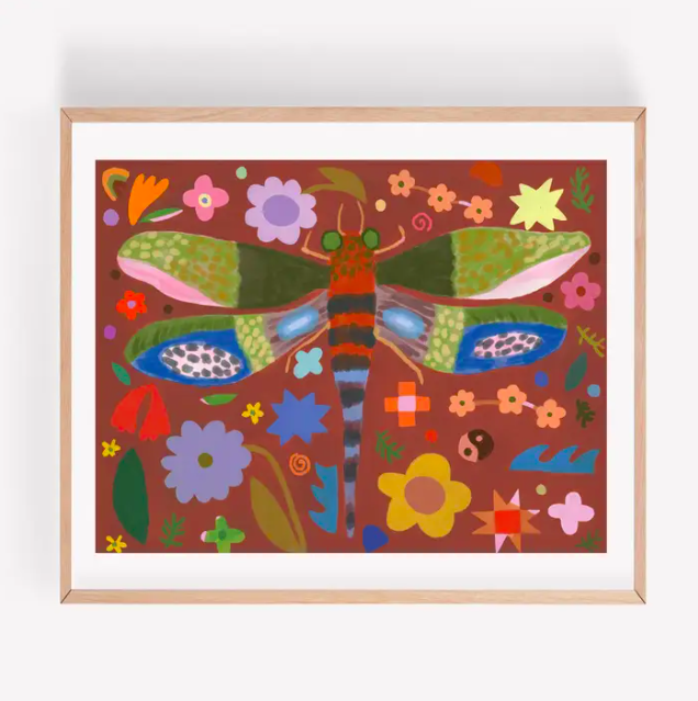 Whimsical Dragonfly Art Print
