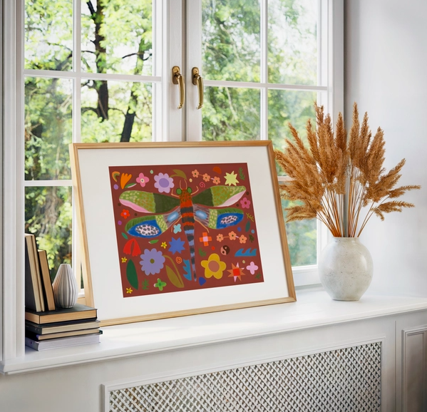 Whimsical Dragonfly Art Print