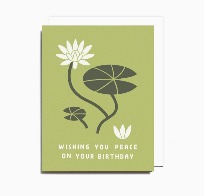 White Lotus Birthday Card