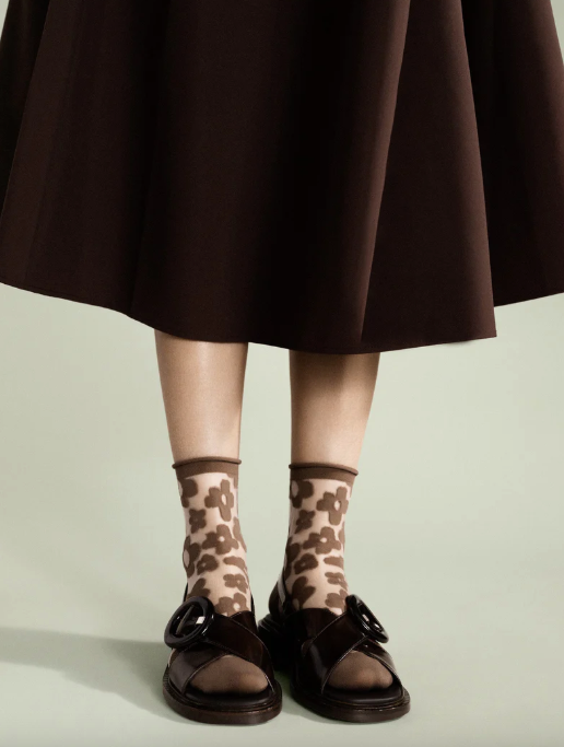 Pop Sheer Short Crew in Mocha