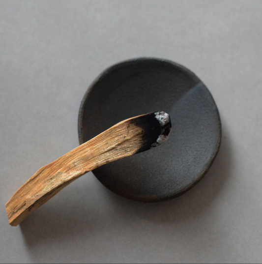 Raw Black Clay Incense Holder Plate