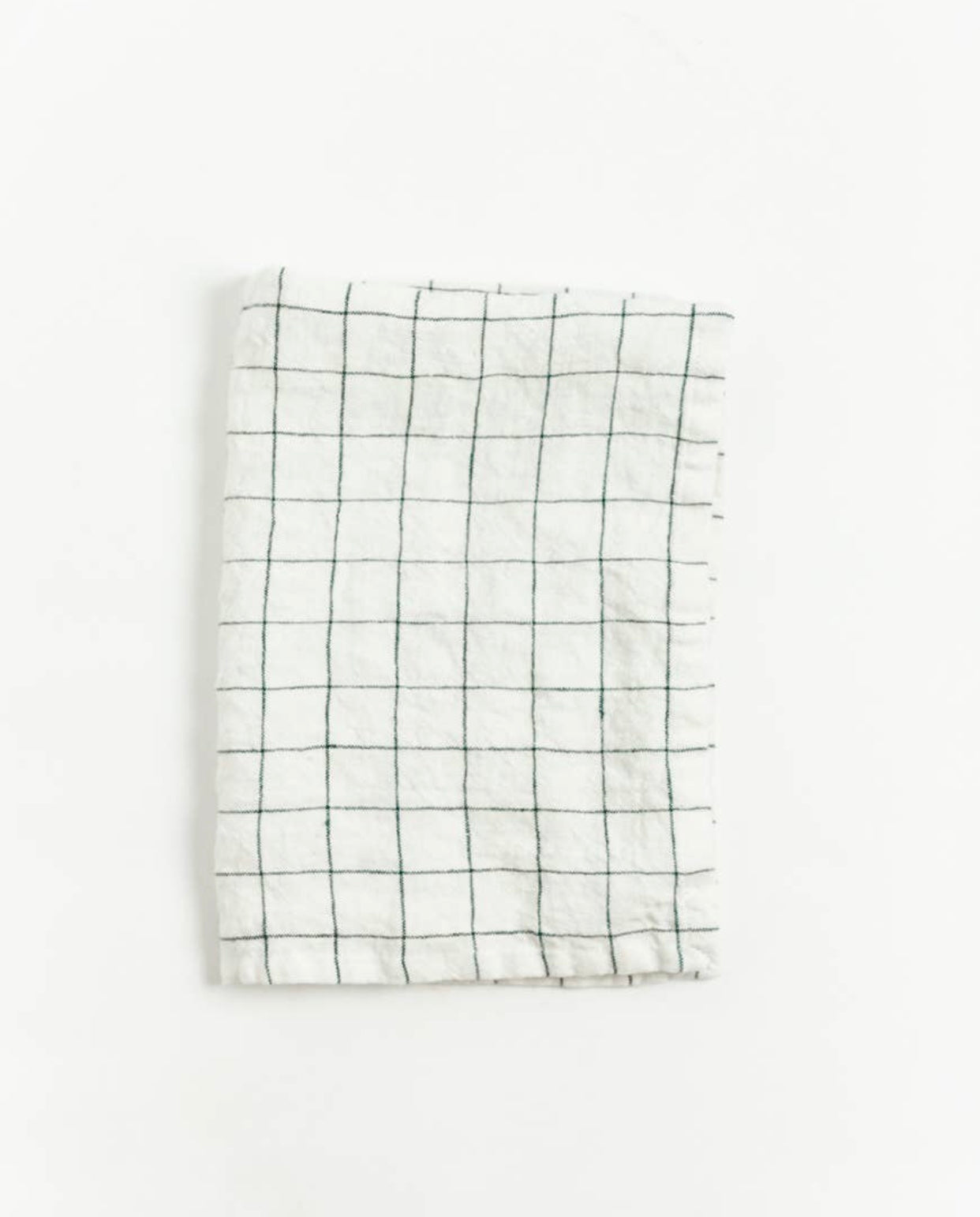 Stone Washed Linen Tea Towel - Windowpane