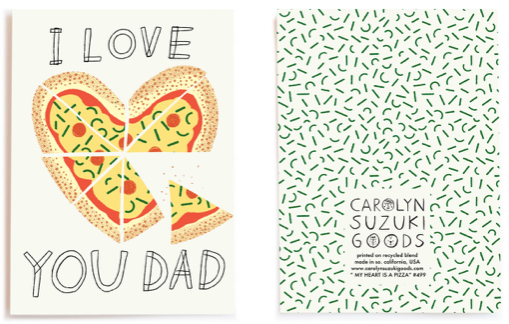 My Heart is a Pizza Father's Day Greeting Card