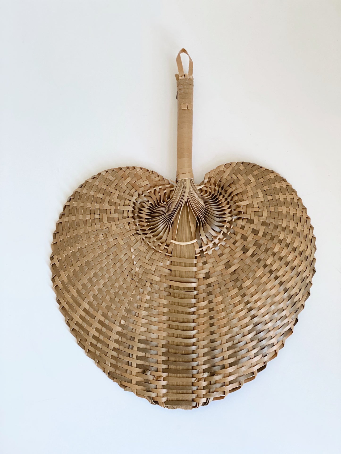 Handwoven Palm Leaf Fan,  Honey Brown